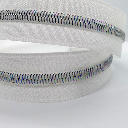 Light Galaxy on White Zipper Tape