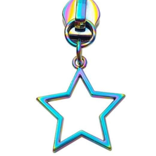 Large Star Rainbow zipper pull Set of 5