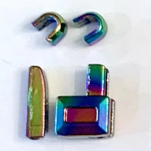 Pin and box Rainbow separating zipper end Set of 5, 10, 20