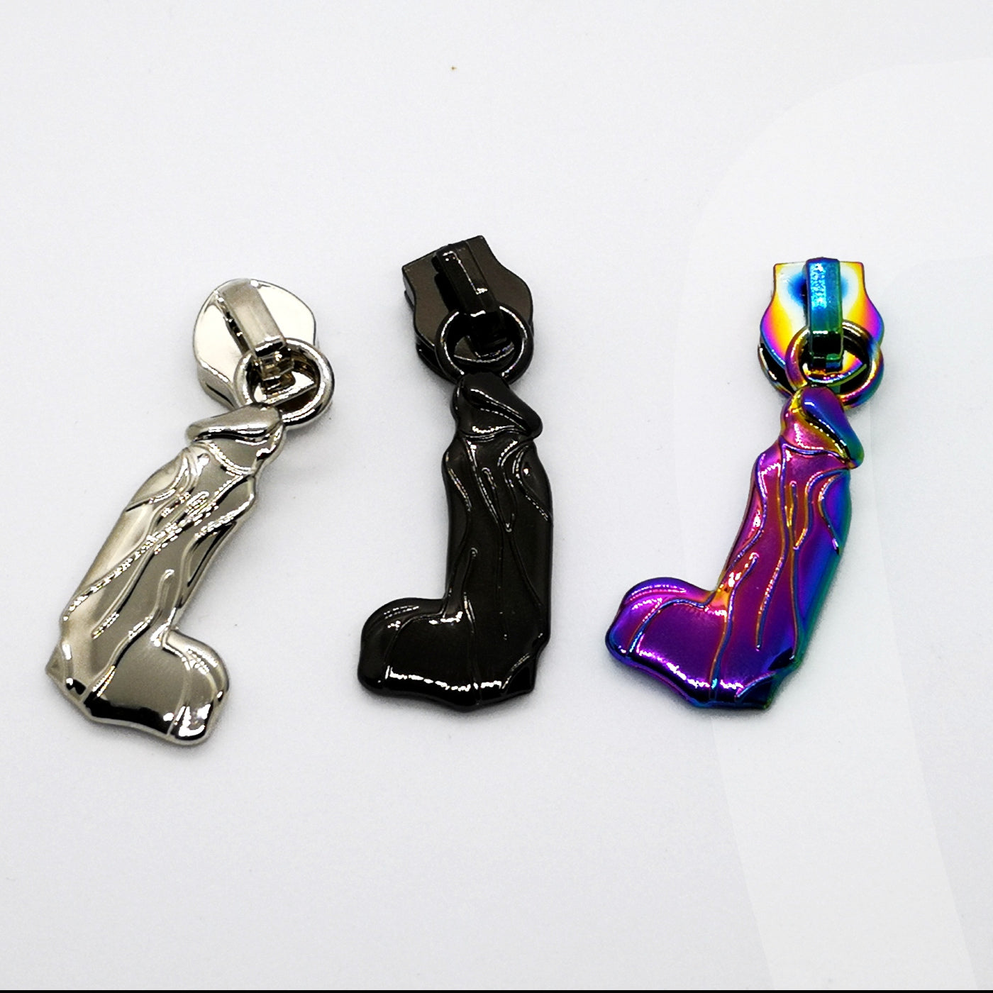 Rainbow Peen Zipper Pull set of 5