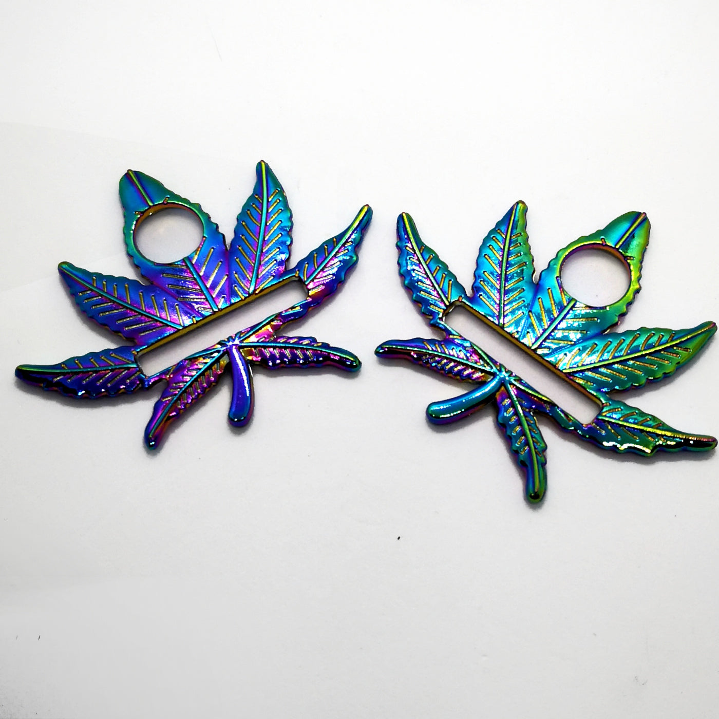 ***Last Chance*** 1" Rainbow Weed Leaf Strap Connector set of 2