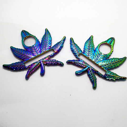 1" Rainbow Weed Leaf Strap Connector set of 2