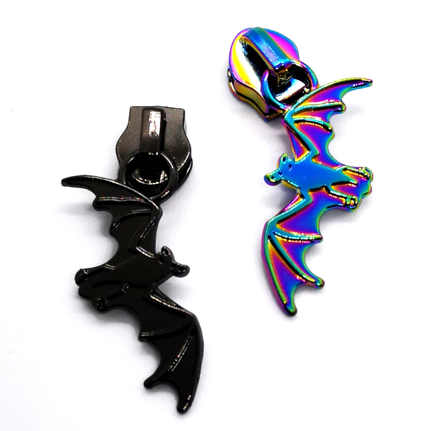 Bats Rainbow Zipper Pull set of 5