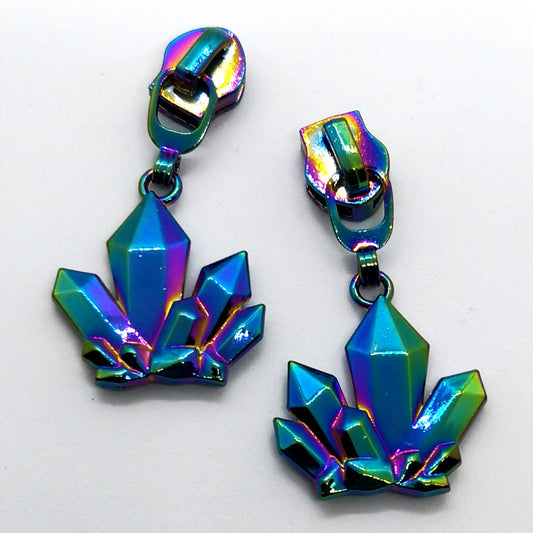 Rainbow Crystal Zipper Pull set of 5