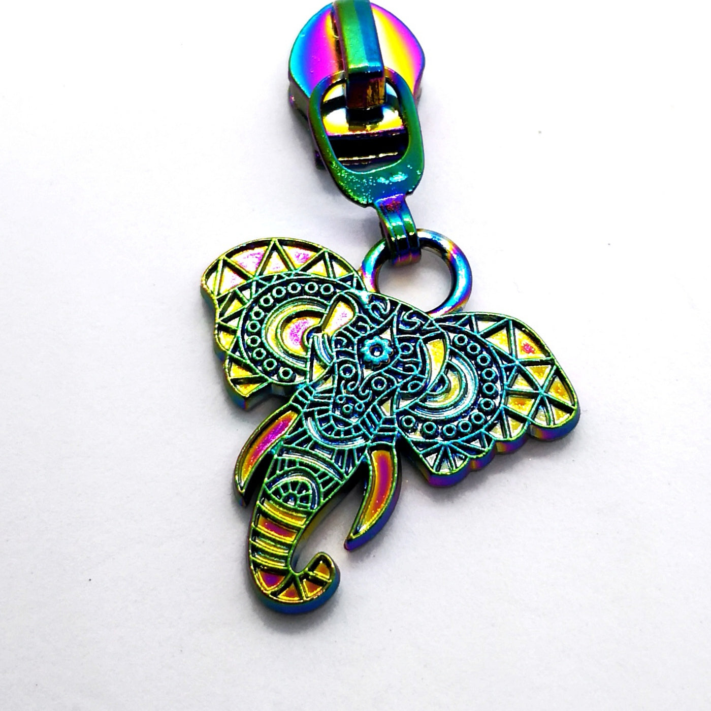 Rainbow Elephant Zipper Pull set of 5