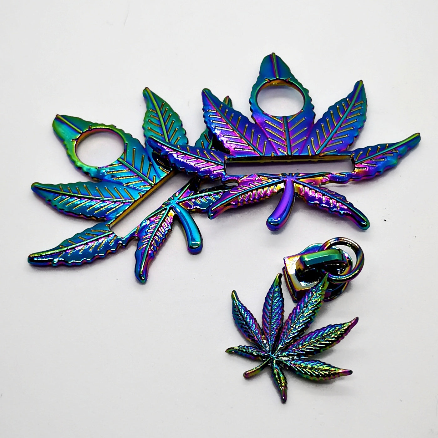 ***Last Chance*** 1" Rainbow Weed Leaf Strap Connector set of 2