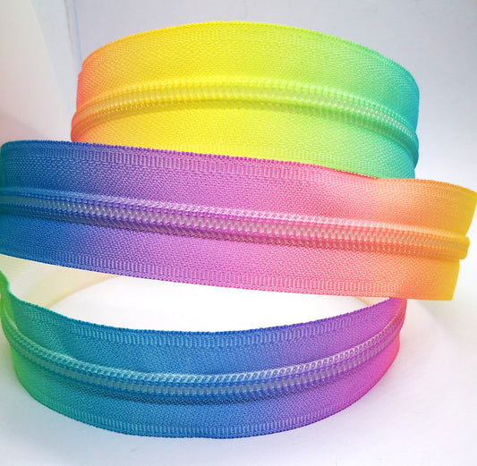 Rainbow Sherbet with matching teeth Zipper Tape