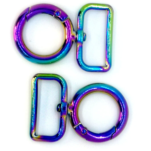 " Rainbow Gated O-Ring Swivel Hook set of 2