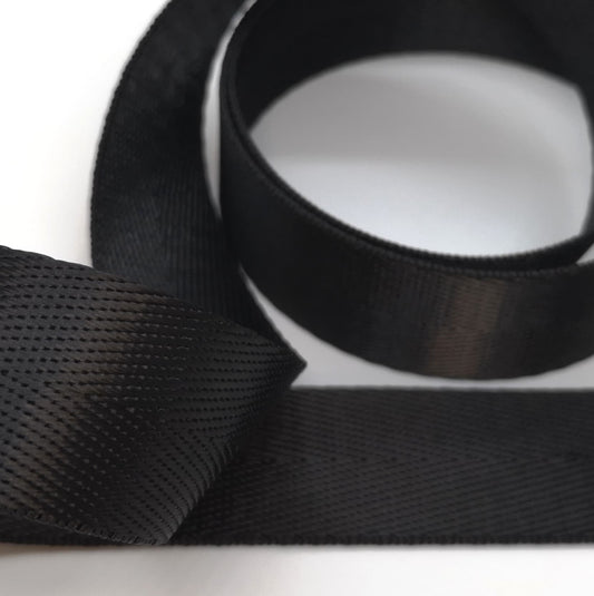 1" Wide Webbing -Solid Color - BLACK