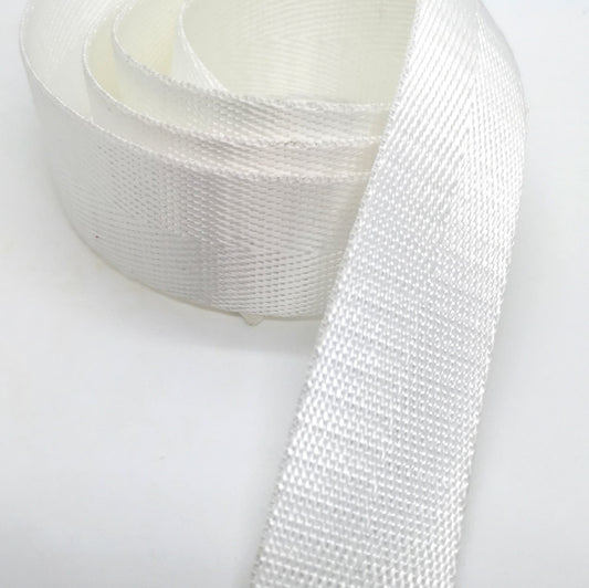 1" Wide Webbing -Solid Color - WHITE