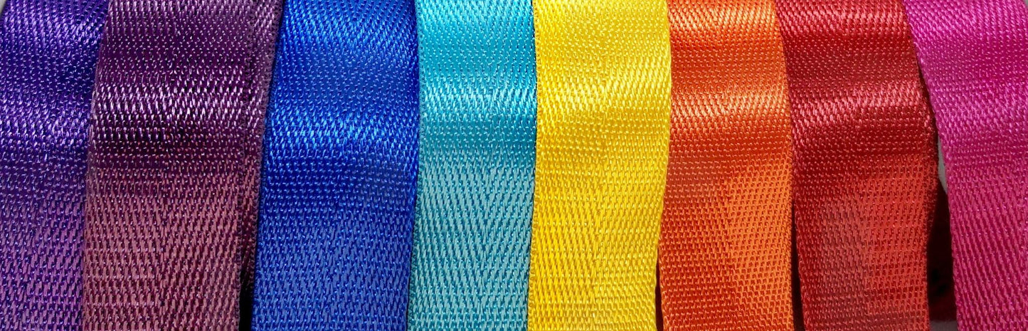 1" Wide Webbing -Solid Color - SUNSHINE YELLOW