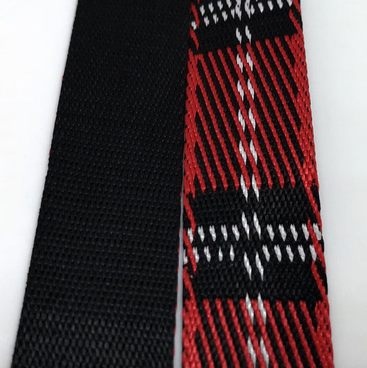 1" Wide Webbing Plaid - RED