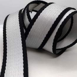 1" Wide Webbing Two Tone- Silver and Black