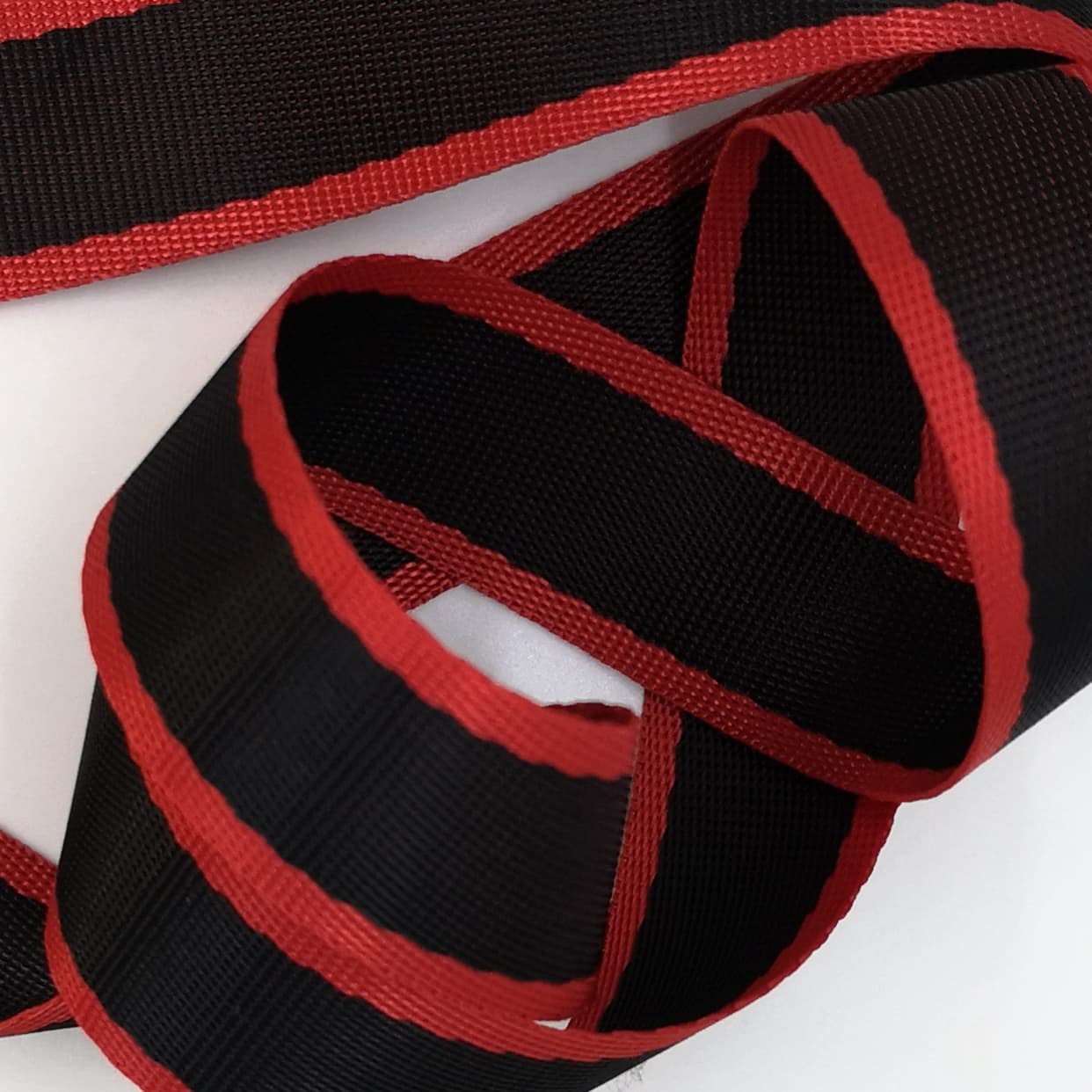 1" Wide Webbing Two Tone- Black and Red