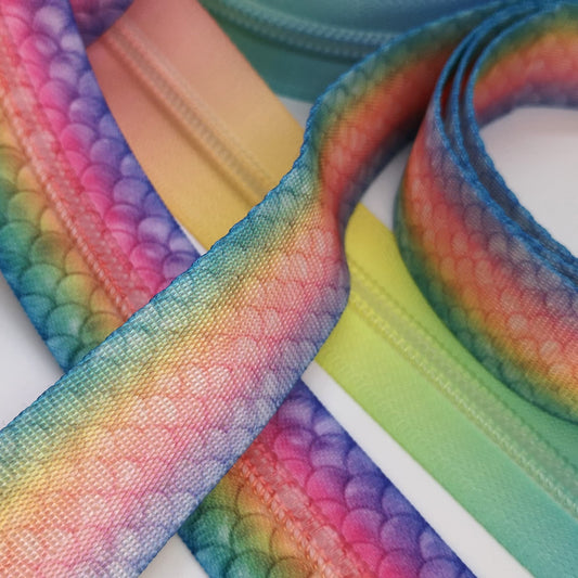 1" Wide Rainbow Mermaid Webbing