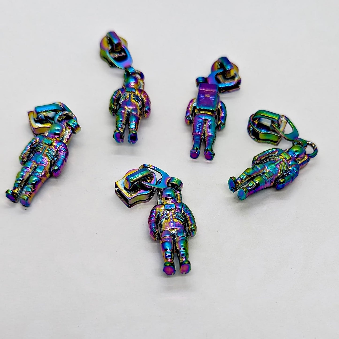 Rainbow Astronaut Zipper Pull 5 pack