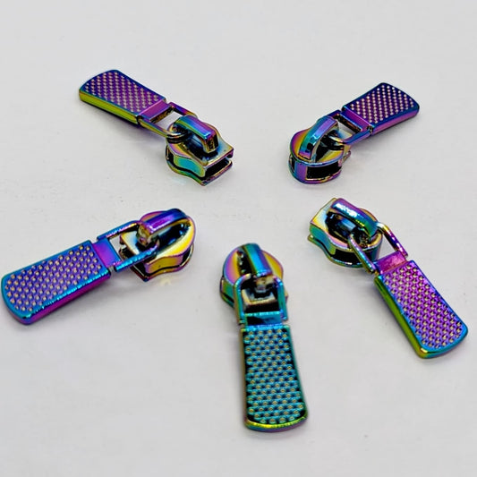 Rainbow Texture Zipper Pull 5 pack
